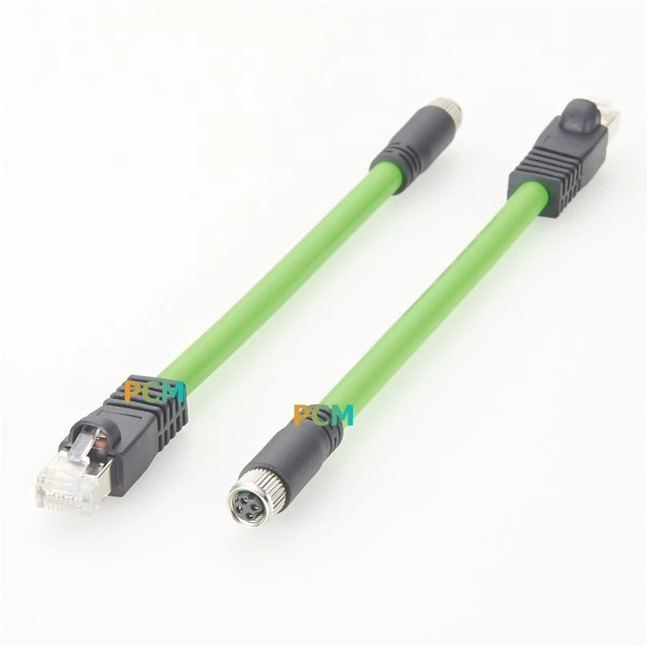 M8 4Pin D Code To RJ45 CAT5E Profinet Cable factory