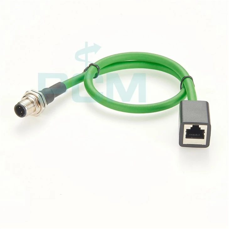 M12 to RJ45 Profinet Panel-Mount Through-Connector