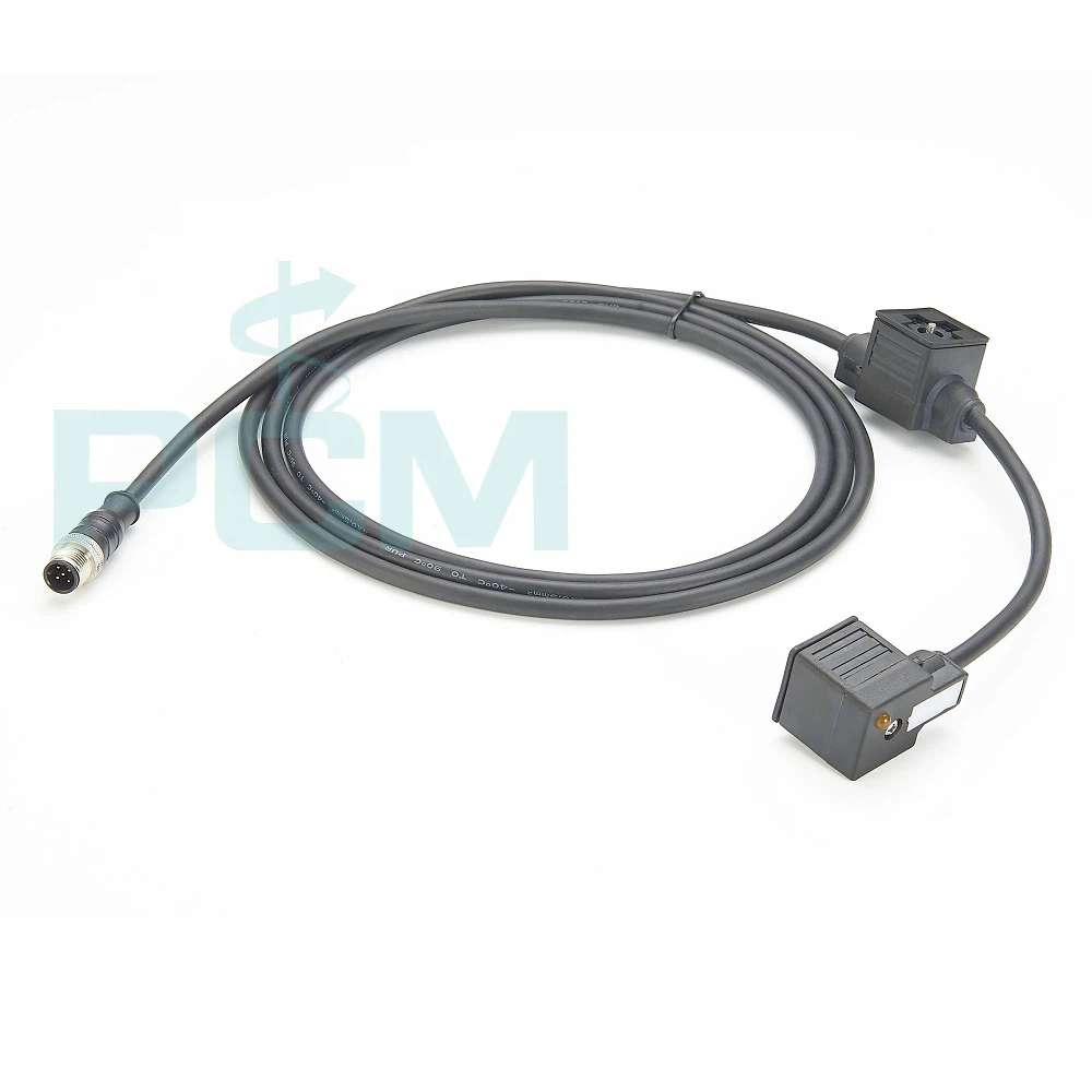 M12 output leads - solenoid valve equipped with an LED.