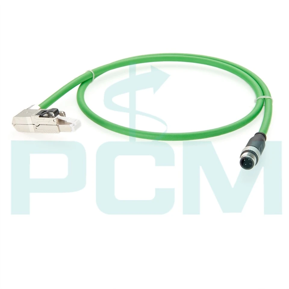 M12 D Code 4 PIN TO RJ45 derékszögű Ethernet kábel