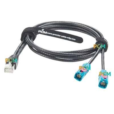 Kettős H-MTD–RJ45 10 Gigabites autóipari Ethernet-kábel
